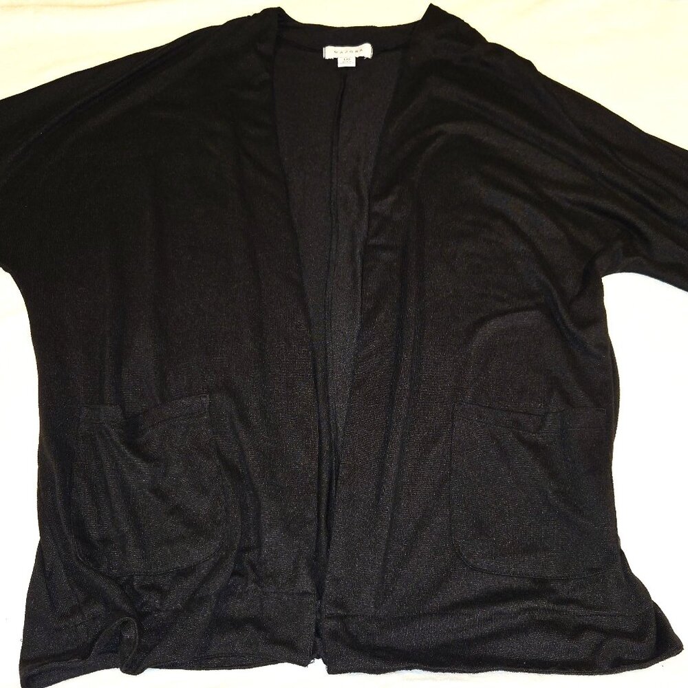 Lg 3/4 sleeve black cardigan